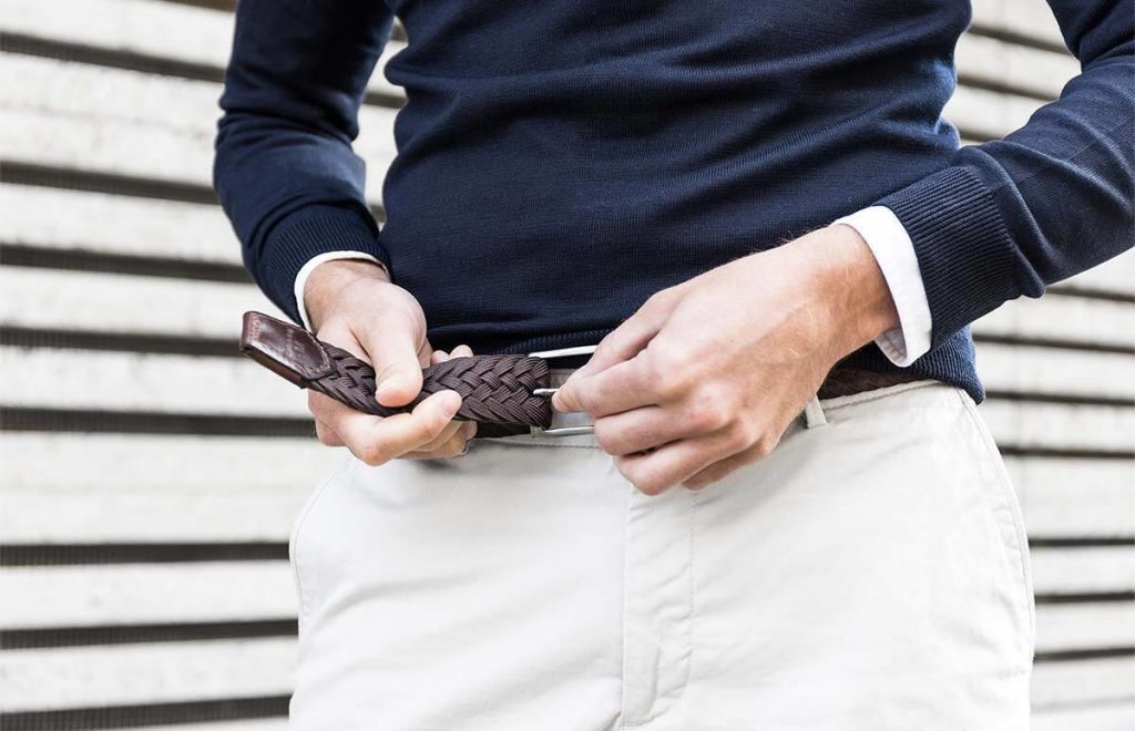 Highbuckle riem zonder gaatjes met flexibel ratelmechanisme voor perfecte pasvorm