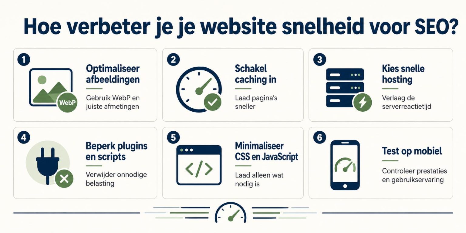 Gids voor website snelheid voor SEO met tips voor optimalisatie van afbeeldingen, hosting en caching